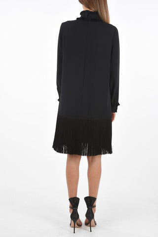 Over the Knee Dress with Fringed Bottom