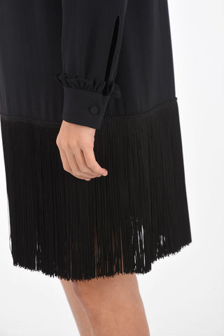 Over the Knee Dress with Fringed Bottom