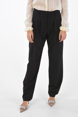 3 Pinces Virgin Wool Pants with Hidden Fastening