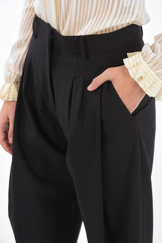 3 Pinces Virgin Wool Pants with Hidden Fastening