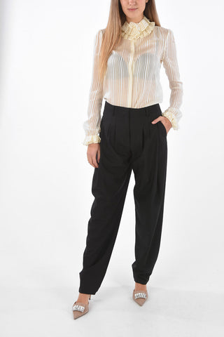 3 Pinces Virgin Wool Pants with Hidden Fastening