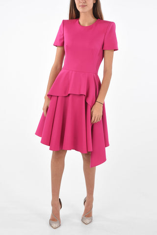 Short-sleeved Flared Dress with Layered Skirt