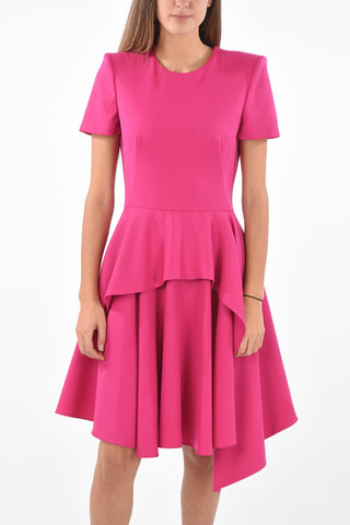 Short-sleeved Flared Dress with Layered Skirt