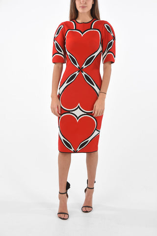 Short-sleeved CUORE LOVE Midi Sheath Dress