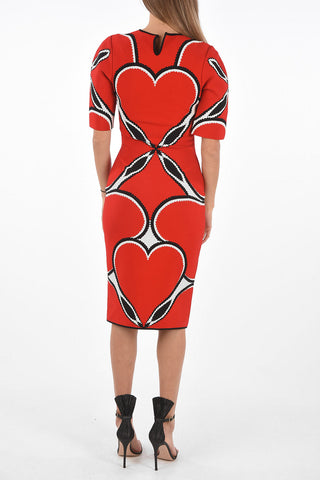 Short-sleeved CUORE LOVE Midi Sheath Dress