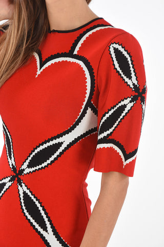 Short-sleeved CUORE LOVE Midi Sheath Dress