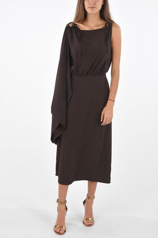One-shoulder Long Dress with Side Zip