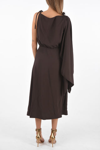 One-shoulder Long Dress with Side Zip