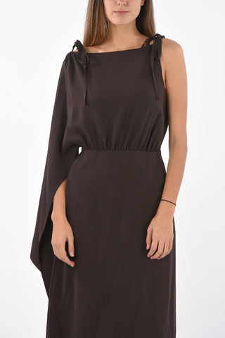 One-shoulder Long Dress with Side Zip