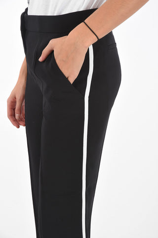 cuffed hem piping trousers