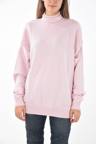 cashmere turtle-neck sweater with cut out details