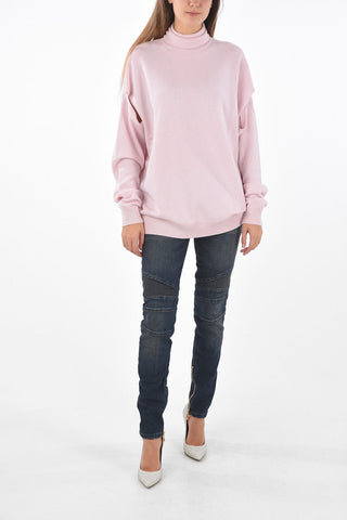 cashmere turtle-neck sweater with cut out details