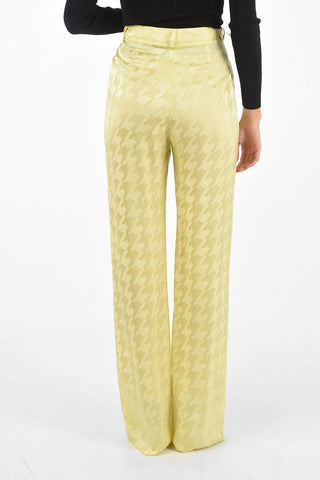 Houndstooth Palazzo Pants with Belt Loops and Flush Pockets