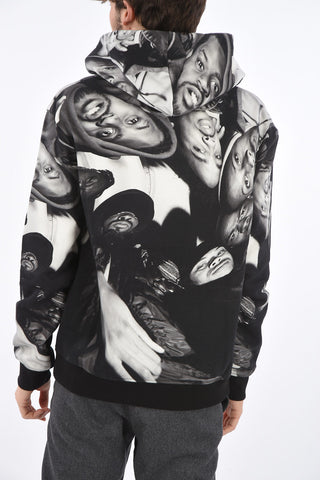 Printed Hoodie with Terry Applications