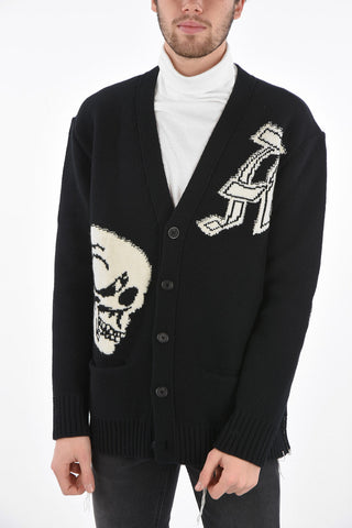 v-neck wool cardigan