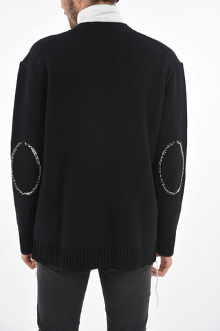 v-neck wool cardigan