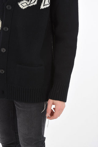 v-neck wool cardigan
