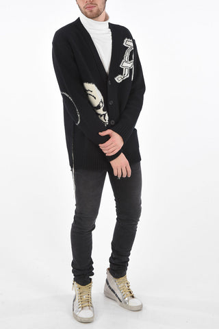 v-neck wool cardigan