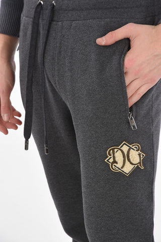 Joggers Garzati con Logo Ricamato e Applicazione