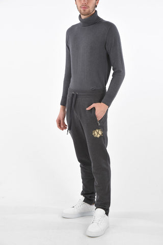 Joggers Garzati con Logo Ricamato e Applicazione