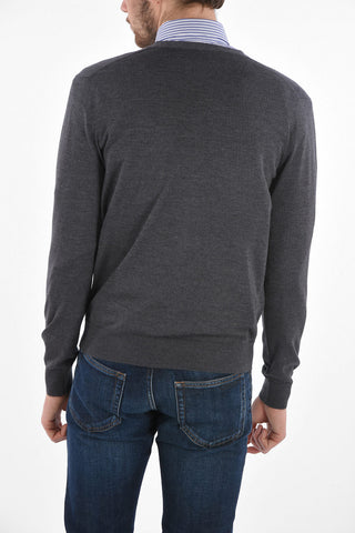 2 Patch Pocket Wool Cardigan with Buttons