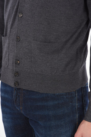 2 Patch Pocket Wool Cardigan with Buttons