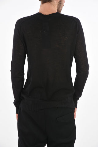 Crew Neck Cashmere Sweater with Ribbed Edges