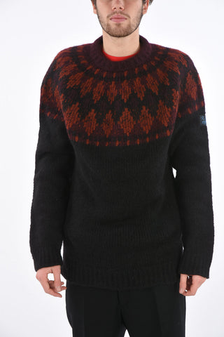 Geometric Design Crew Neck Pullover