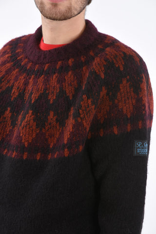 Geometric Design Crew Neck Pullover