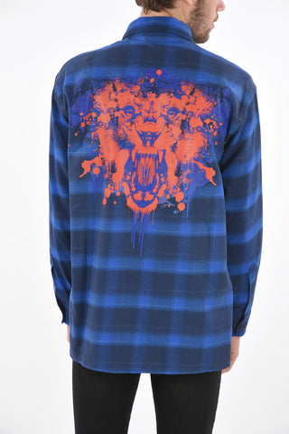 camicia a quadri in flanella spray tiger