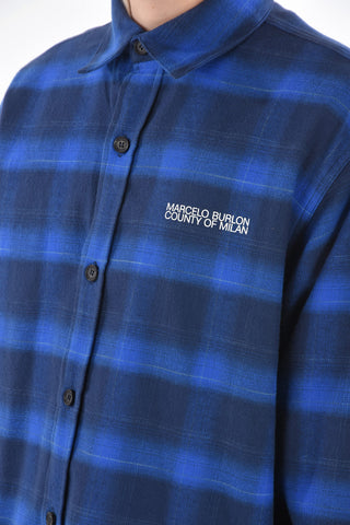 Spray tiger check flannel shirt