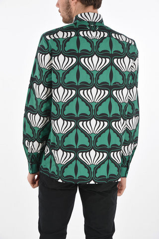 Popeline Printed Shirt with Abstract Motif