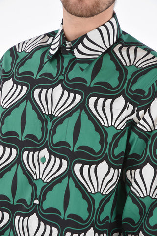 Popeline Printed Shirt with Abstract Motif