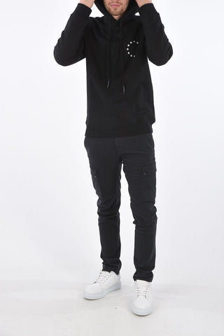 stars embroidered hoodie sweatshirt