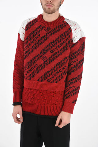 Crew Neck Two Tone Jacquard Pullover
