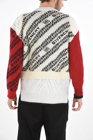 Crew Neck Two Tone Jacquard Pullover