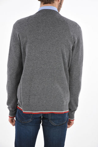Crew Neck Wool Sweater with Breast-pocket