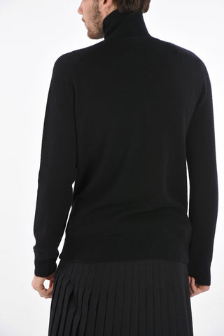 Turtleneck Sweater with Ribbed Edges