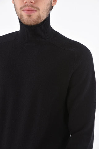 Turtleneck Sweater with Ribbed Edges
