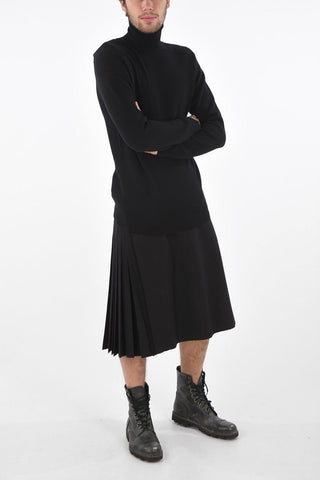 Turtleneck Sweater with Ribbed Edges
