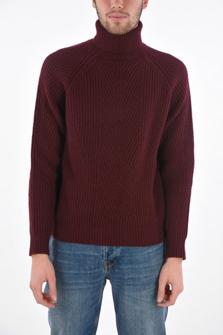 Virgin wool and cashmere turtleneck sweater