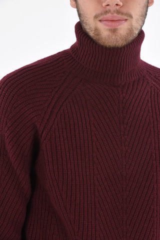 Virgin wool and cashmere turtleneck sweater