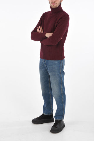 Virgin wool and cashmere turtleneck sweater