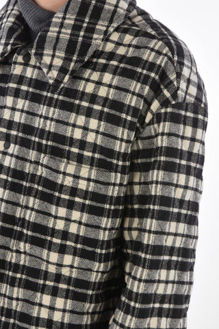 shephard's check snap button outerwear jacket