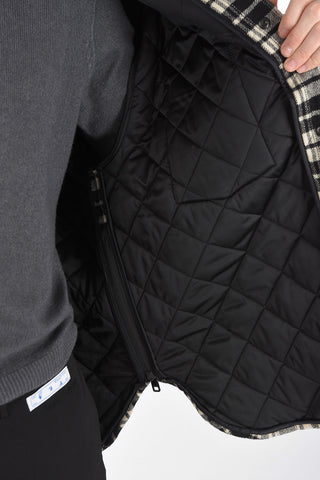 shephard's check snap button outerwear jacket