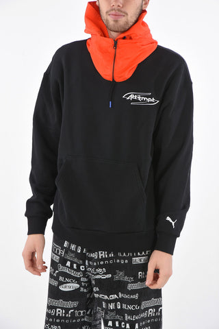 Kangaroo Pocket Hoodie with Nylon Hood