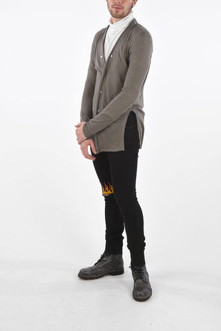 cardigan in lana vergine con bottoni automatici