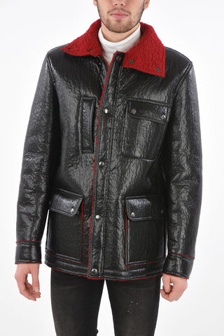 ecoleather snap button and full zip outerwear jacket
