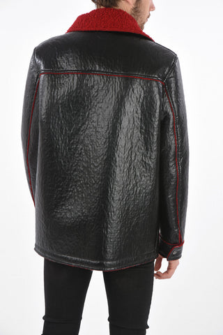 ecoleather snap button and full zip outerwear jacket