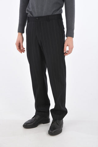 pinstriped belt loops pants